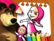 Игра Маша и Медведь: Книжка раскраска онлайн
