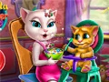 Игра Анжела кормит малыша онлайн