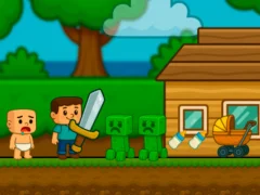 Игра Малыш Нуб, помоги! Стив онлайн Игра Малыш Нуб, помоги! Стив онлайн