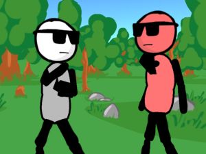 Игра Стикмен с пистолетом: Меньше драк онлайн
