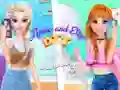 Игра Энни и Элиза Платье с вышивкой онлайн Игра Энни и Элиза Платье с вышивкой онлайн