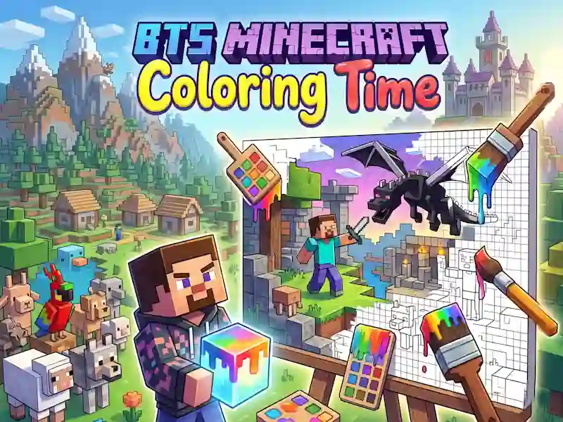 Игра BTS Minecraft Coloring Time онлайн