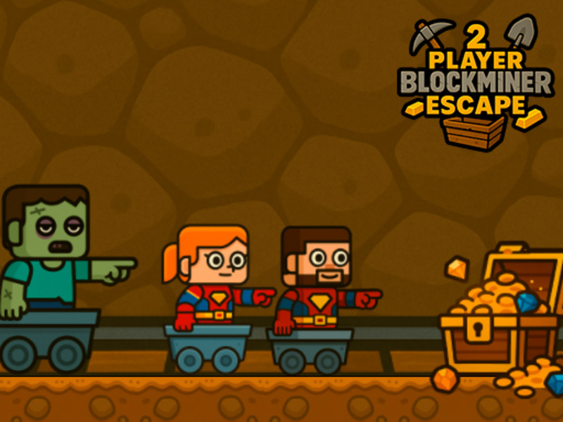 Игра Побег блоковых шахтёров 2 игрока онлайн