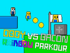 Игра Обби против Бэкона Радужный паркур онлайн