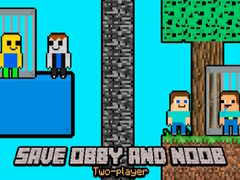 Игра Спасите Обби и Нуба Два игрока онлайн